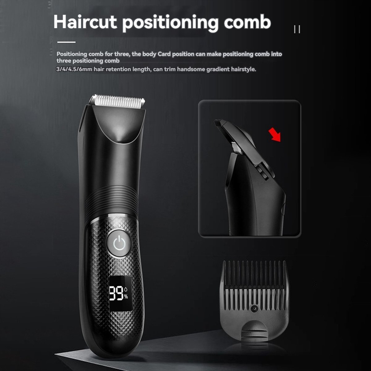 Hair Care Works - [T80C]メンズボディヘアトリマー、照明付き防水設計、乾湿両用電気シェーバー、胸、背中、股間のヘアケアに最適