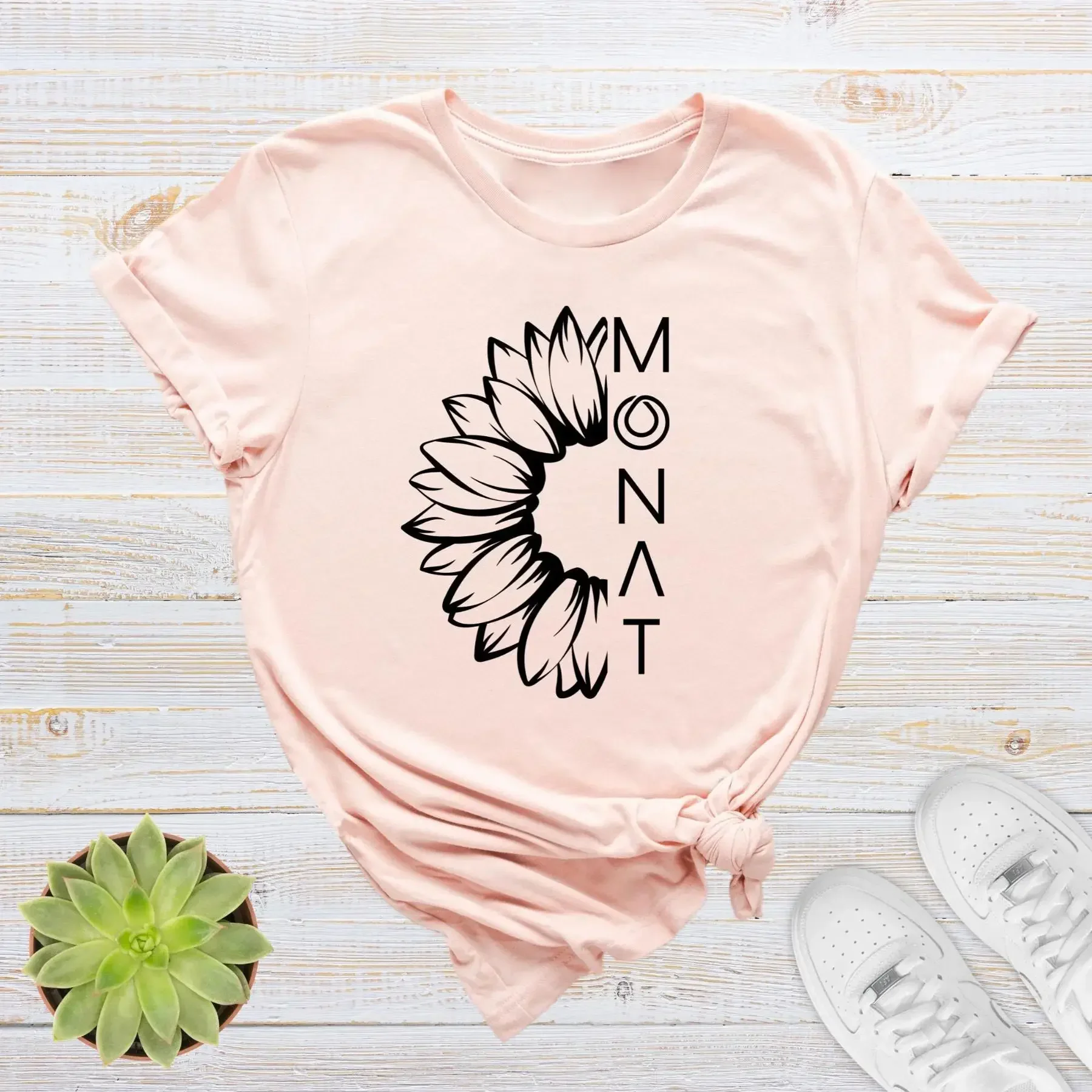 Hair Care Logo - MonaT Tシャツ サンフラワー ヘアケア シャンプー ディーラー