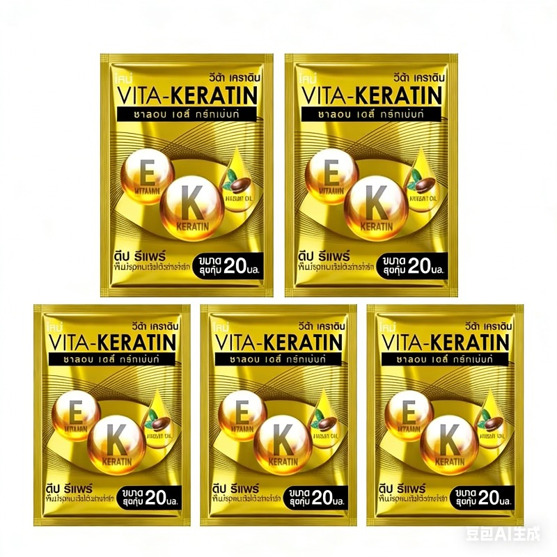Keratin Treatment Set - タイ ヴィタ ケラチン リペア コンディショナー＆ヘアマスク 20ml×5個、ダメージヘア用プロテイン配合、栄養補給トリートメントセット