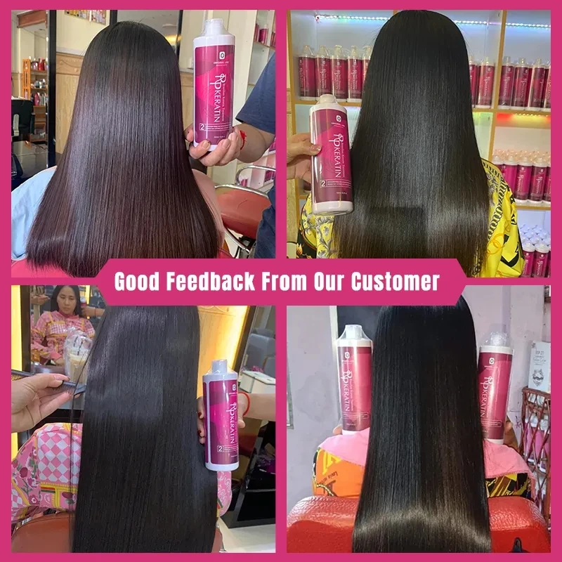 Keratin Treatment Set - プロフェッショナルブラジルケラチンヘアトリートメントクリーム矯正スムージング頭皮トリートメント浄化シャンプーヘアケア