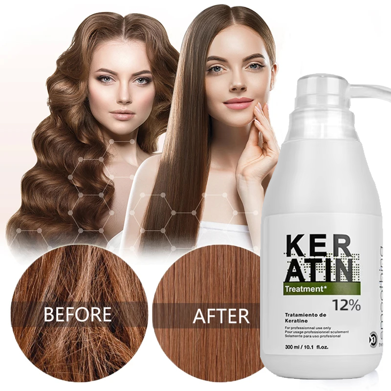 Keratin Treatment Set - ブラジルのケラチントリートメントスプレー,300 0% 5% 8% インチ,プロの顔の体育毛,サズ,12% ml