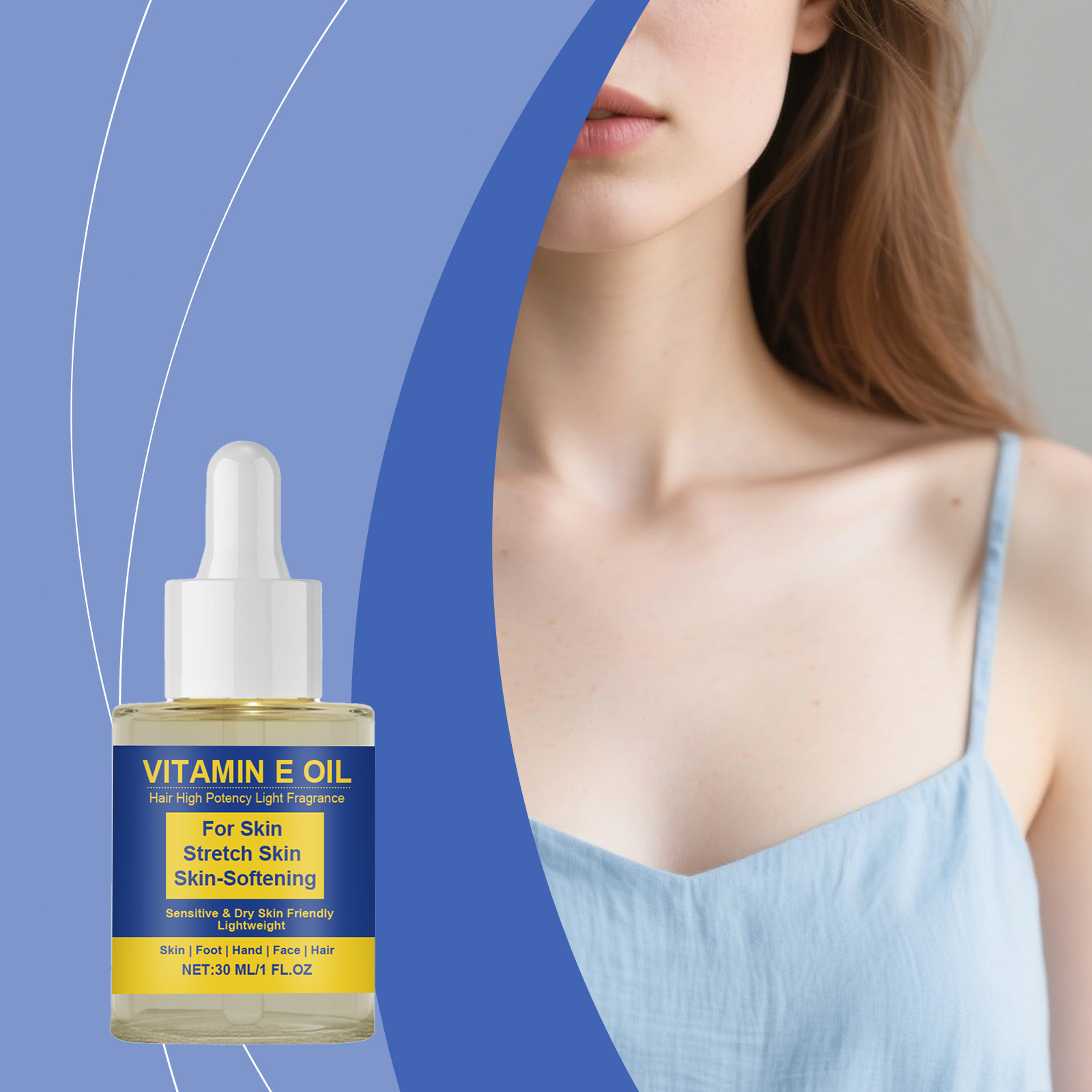 Hair Care Cream - ビタミンEオイル - 優しい保湿、毎日の快適さのためのリフレッシュモイスチャライザー、顔、手、足、髪に栄養を与えるオイル
