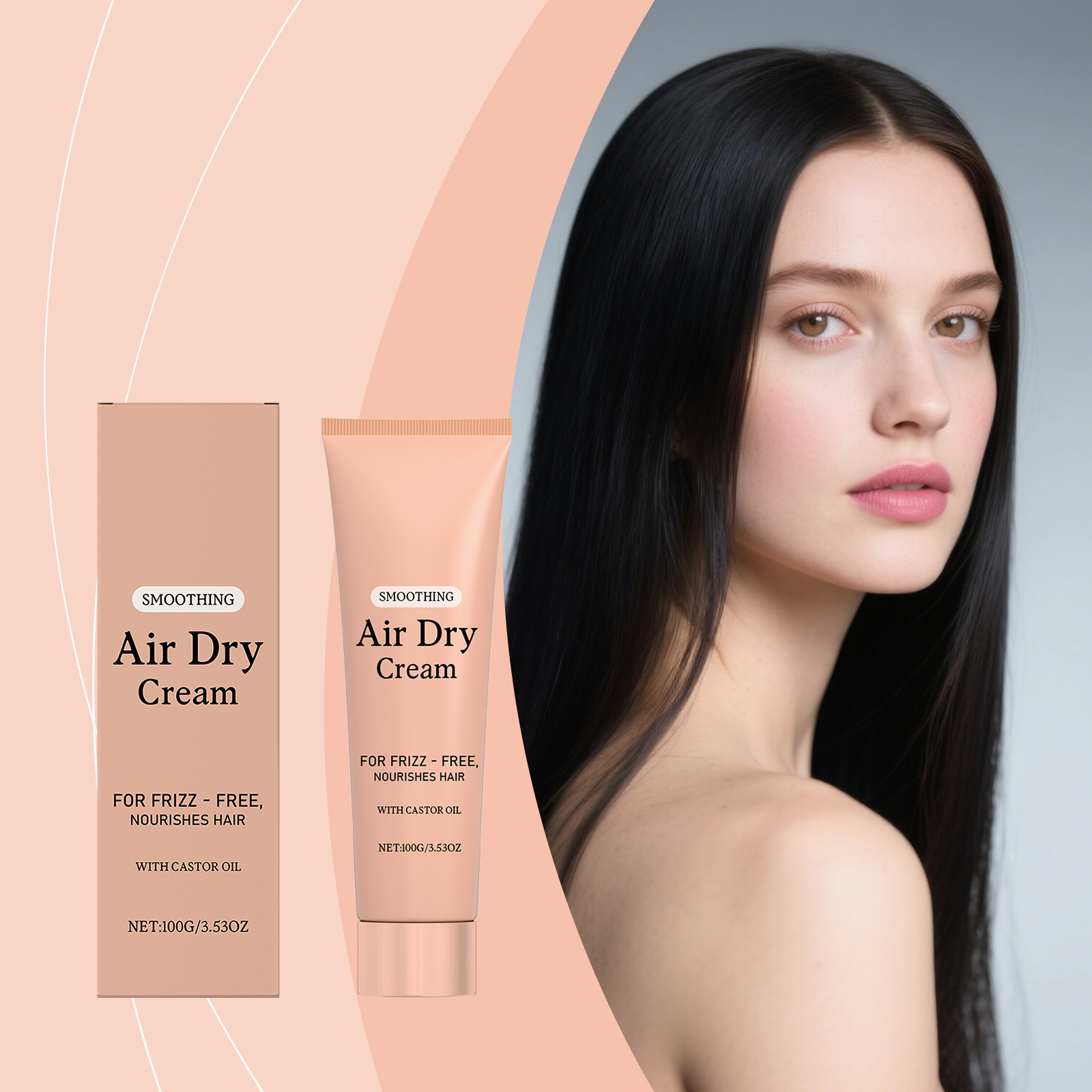 Hair Care Cream - エアドライ スムージング ヘアクリーム アンチフリズ スタイリング リーブイン