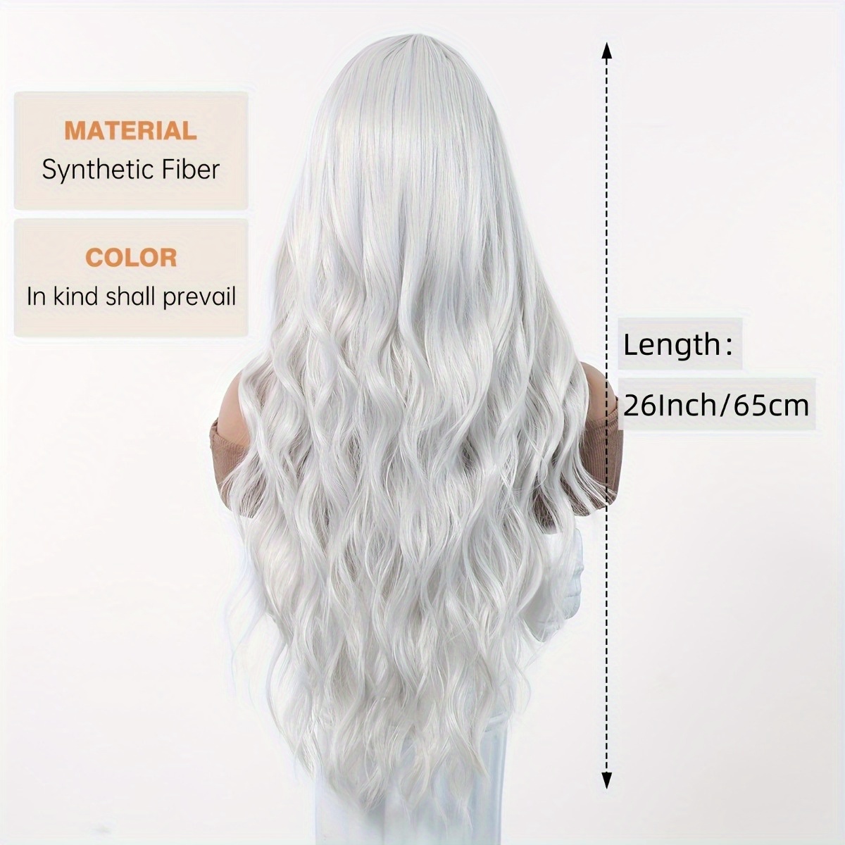 安信ブランド合成繊維ウィッグ：シルバーホワイトの自然な大きな - Hair Care Natural のレビューと価格