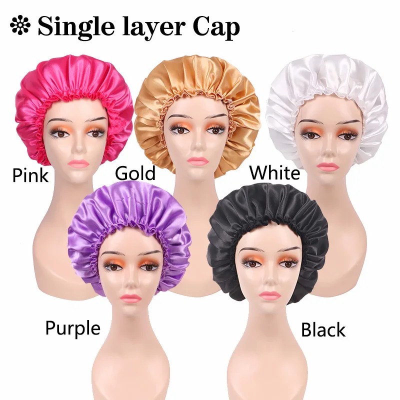 男性と女性のためのカスタムロゴ付きサテンスリーピングハット, - Hair Care Logo のレビューと価格