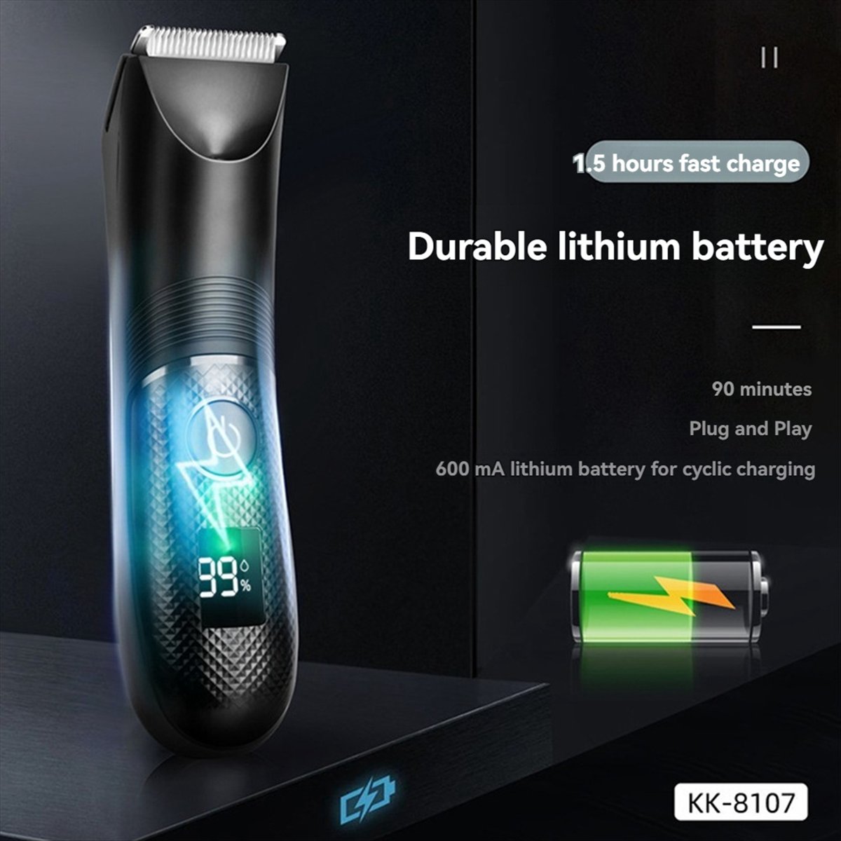 [T80C]メンズボディヘアトリマー、照明付き防水設計、乾湿 - Hair Care Works のレビューと価格