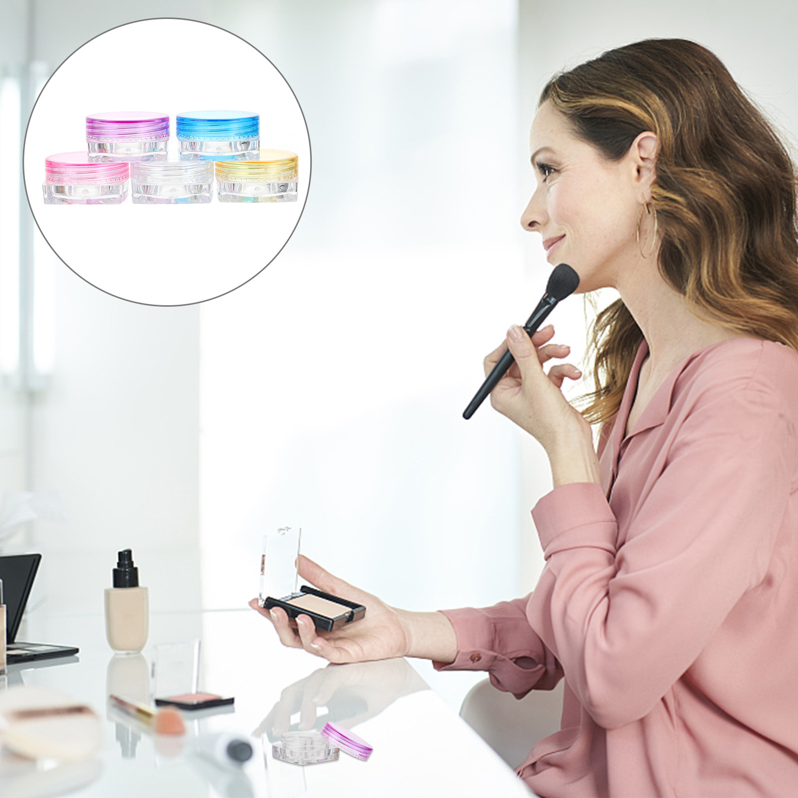 50個入り化粧品収納ジャー、小型透明空クリームボックス、漏れ - Hair Care Cream のレビューと価格