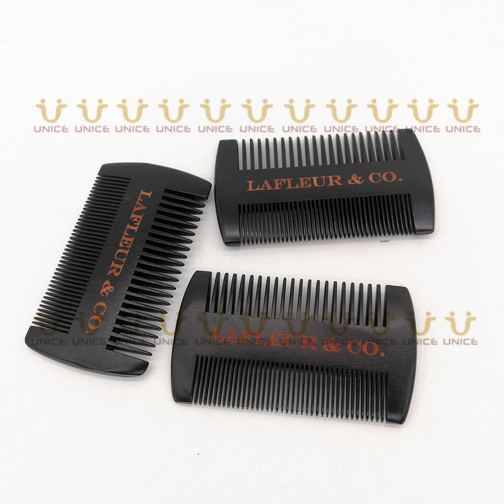 100 個カスタムロゴ両面細かい & 粗い歯黒ひげ櫛木製男性 - Hair Care Logo のレビューと価格
