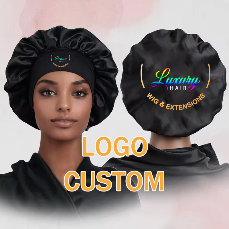 サテンボンネットヘアケアボンネットロゴカスタムオーバーナイト - Hair Care Logo のレビューと価格