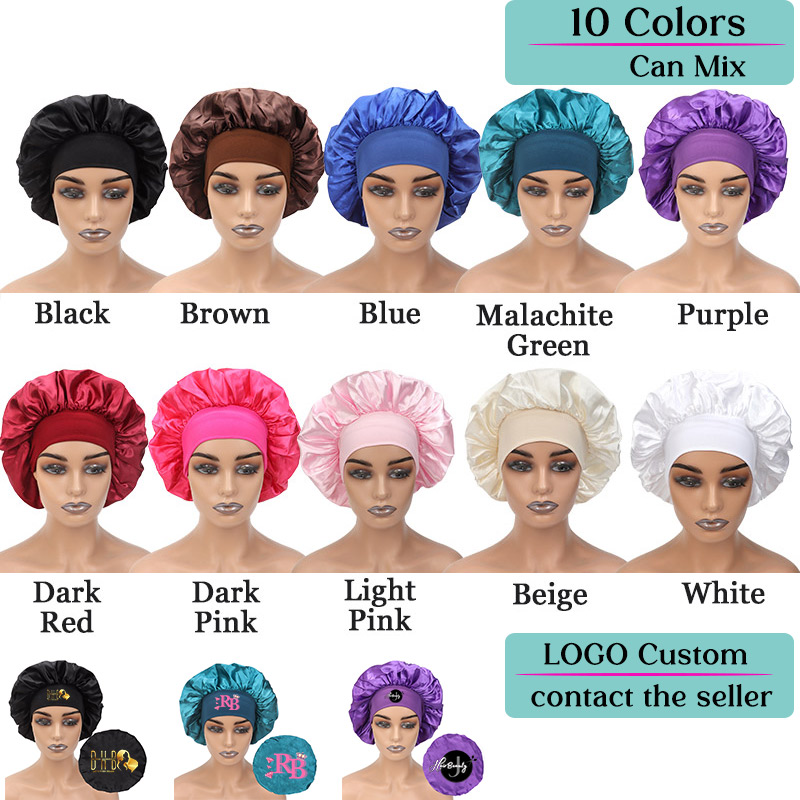 サテンボンネットヘアケアボンネットロゴカスタムオーバーナイト - Hair Care Logo のレビューと価格