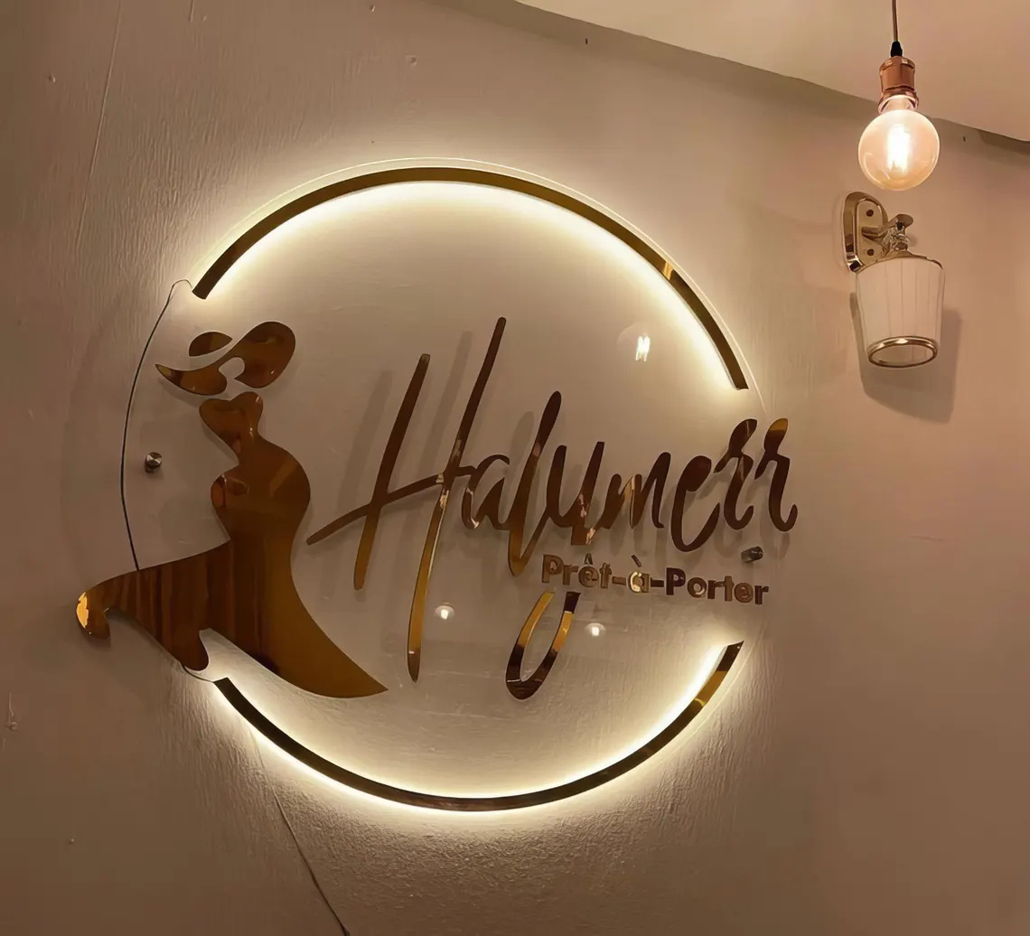 カスタムLEDロゴサイン、アクリルバックライト付き受付サイン - Hair Care Logo のレビューと価格